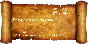 Pingiczer Merse névjegykártya